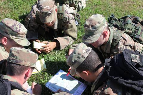 ROTC cadets participating  in training exercise