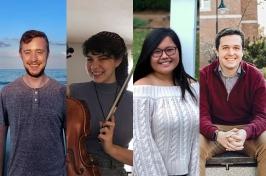 photo montage of four students